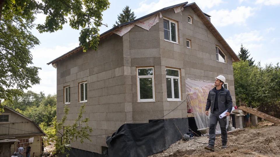 Постановочная иллюстрация: осмотр дома в Битце перед отделкой